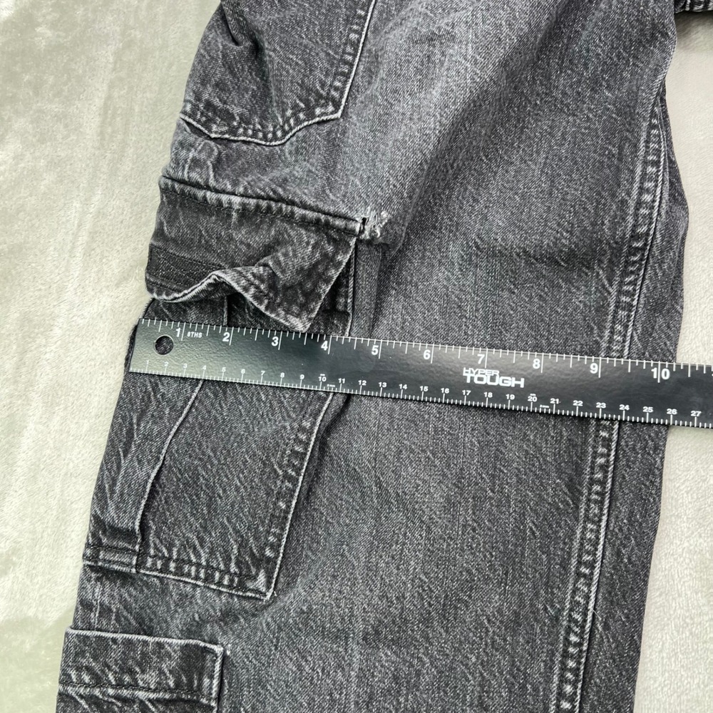 American Eagle Super High Rise Baggy Straight Cargo Jeans Women 8 X-Long Stretch - Picture 12 of 16